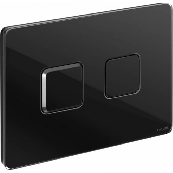 Кнопка CERSANIT ACCENTO SQUARE для AQUA 50 пневматическая стекло черный 63529
