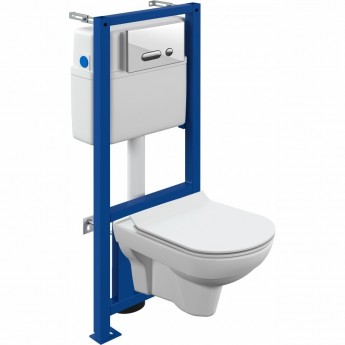 Комплект CERSANIT CITY CO DPL EO SLIM инсталляция LINK PRO кнопка INTERA стекло белый